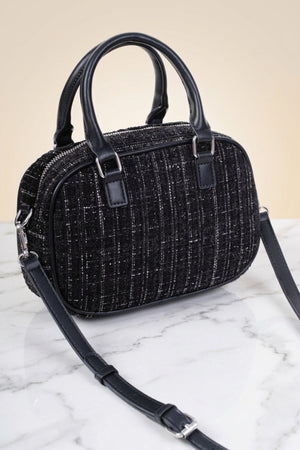 Carraig Donn Black Bouclé Grab Handle Crossbody Bag