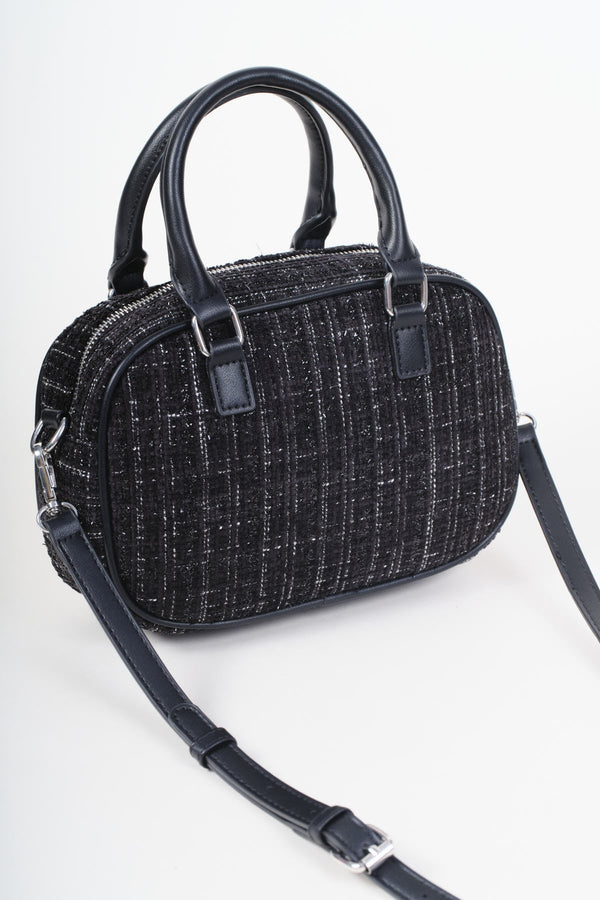 Carraig Donn Black Bouclé Grab Handle Crossbody Bag