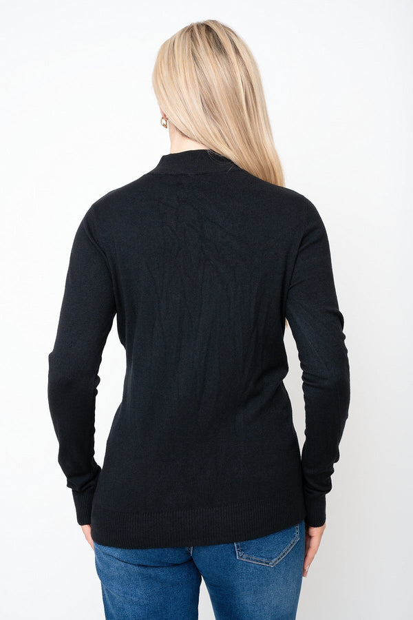 Carraig Donn Black Cashmere Blend Turtleneck Knit Jumper