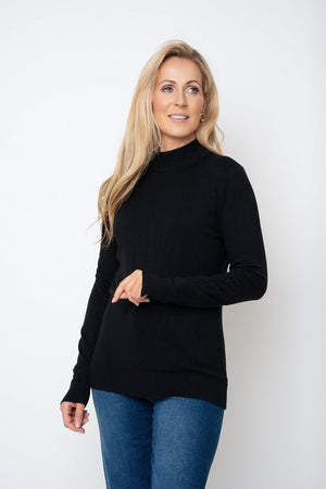 Carraig Donn Black Cashmere Blend Turtleneck Knit Jumper