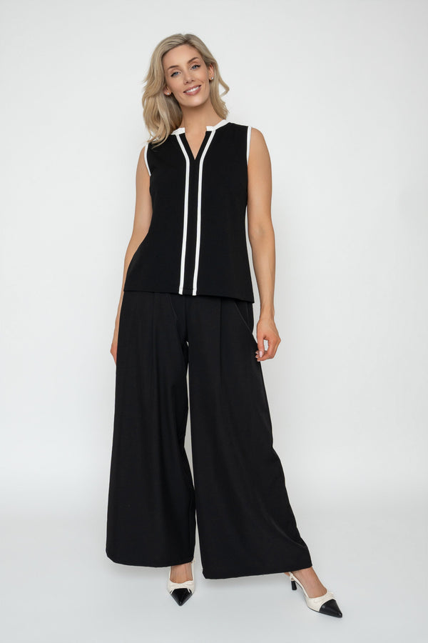Carraig Donn Black Contrast Trim Sleeveless Top