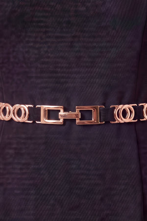 Carraig Donn Black Elasticated Waist Belt with Gold Metal Detail