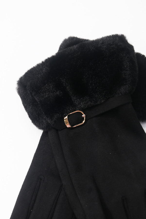 Carraig Donn Black Faux Fur Trim Glove