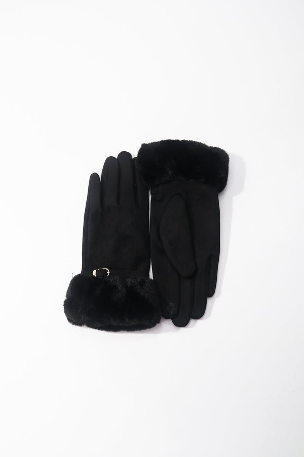 Carraig Donn Black Faux Fur Trim Glove