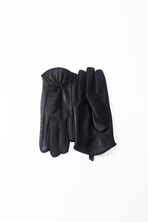 Carraig Donn Black Faux Leather Bow Gloves