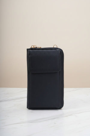 Carraig Donn Black Faux Leather Crossbody Phone Bag