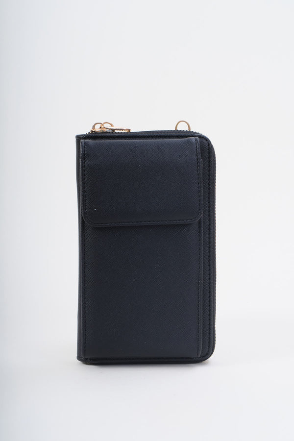 Carraig Donn Black Faux Leather Crossbody Phone Bag