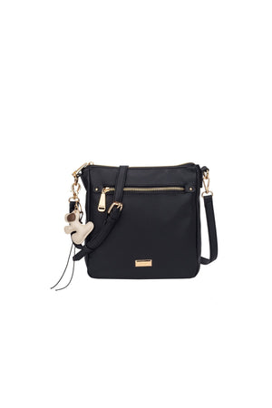 Carraig Donn Black Faux Leather Dog Bag Charm Crossbody Bag