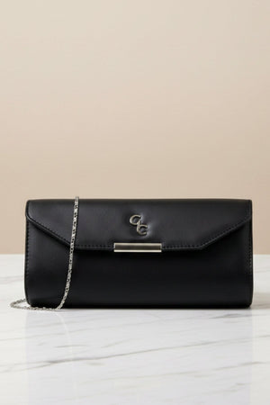 Carraig Donn Black Faux Leather Envelope Clutch Bag