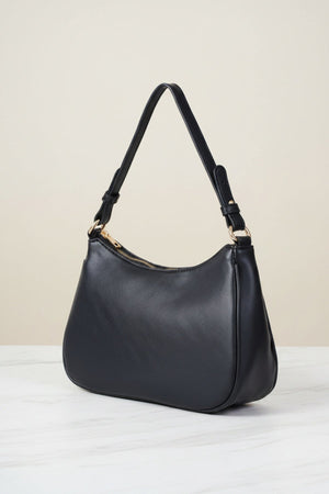 Carraig Donn Black Faux Leather Eyelet & Stud Shoulder Bag