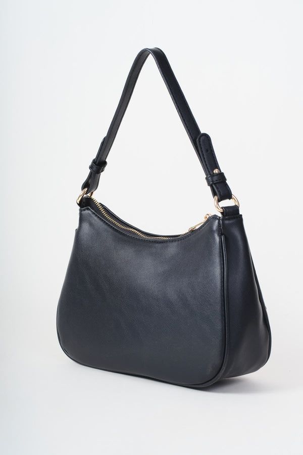 Carraig Donn Black Faux Leather Eyelet & Stud Shoulder Bag