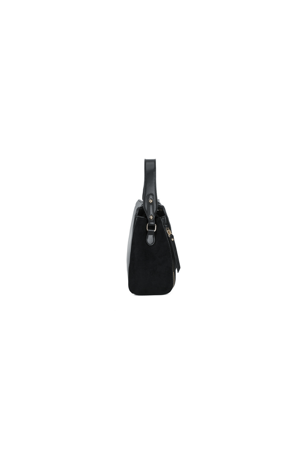 Carraig Donn Black Faux Leather Metal Detail Top Handle Tote Bag