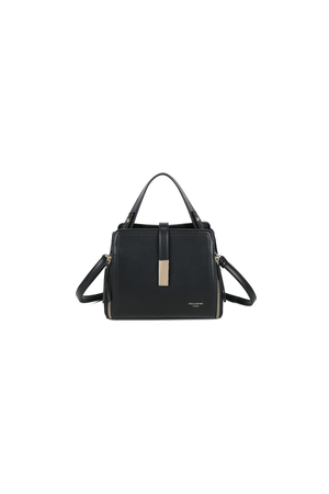 Carraig Donn Black Faux Leather Metal Detail Top Handle Tote Bag