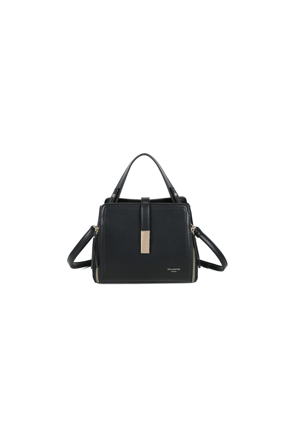 Carraig Donn Black Faux Leather Metal Detail Top Handle Tote Bag