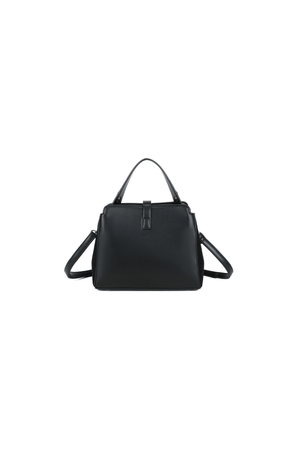Carraig Donn Black Faux Leather Metal Detail Top Handle Tote Bag