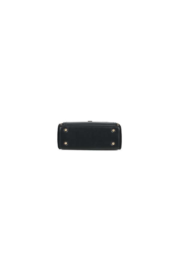 Carraig Donn Black Faux Leather Metal Detail Top Handle Tote Bag