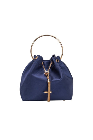 Carraig Donn Black Faux Leather Ring Handle Bucket Bag