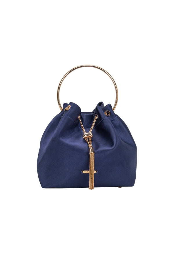 Carraig Donn Black Faux Leather Ring Handle Bucket Bag