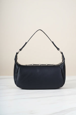Carraig Donn Black Faux Leather Stud Detail Shoulder Bag