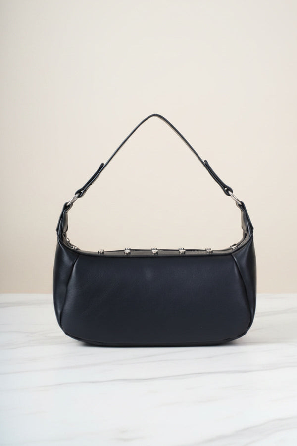 Carraig Donn Black Faux Leather Stud Detail Shoulder Bag