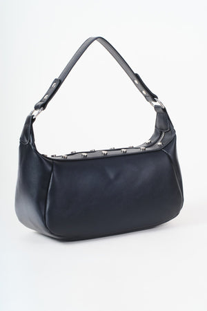 Carraig Donn Black Faux Leather Stud Detail Shoulder Bag