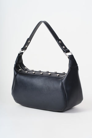 Carraig Donn Black Faux Leather Stud Detail Shoulder Bag