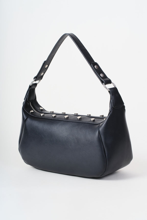 Carraig Donn Black Faux Leather Stud Detail Shoulder Bag
