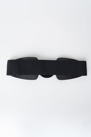 Carraig Donn Black Faux Suede Circle Buckle Elasticated Belt