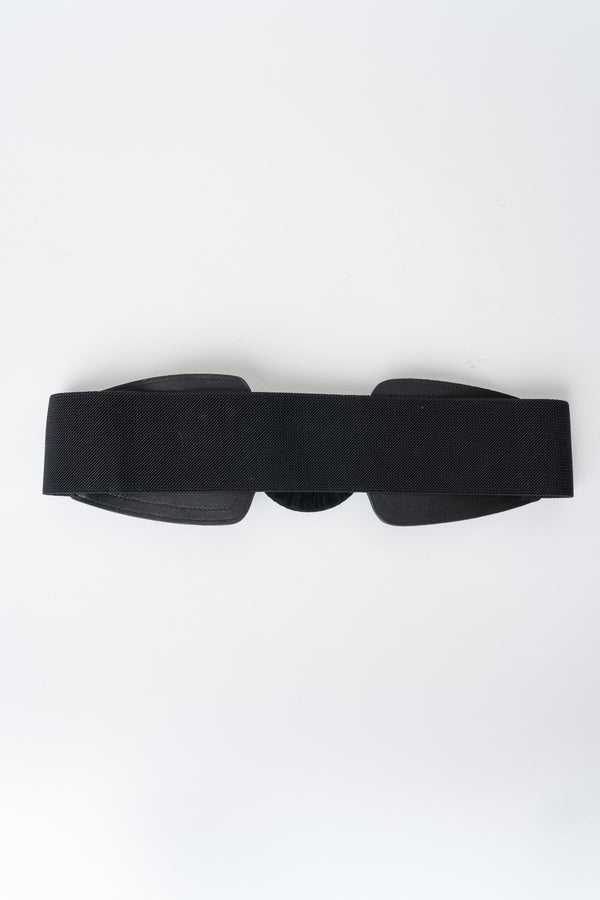 Carraig Donn Black Faux Suede Circle Buckle Elasticated Belt