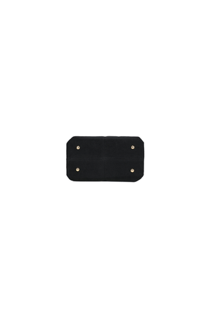 Carraig Donn Black Faux Suede Pleated Top Handle Bag