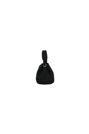 Carraig Donn Black Faux Suede Pleated Top Handle Bag