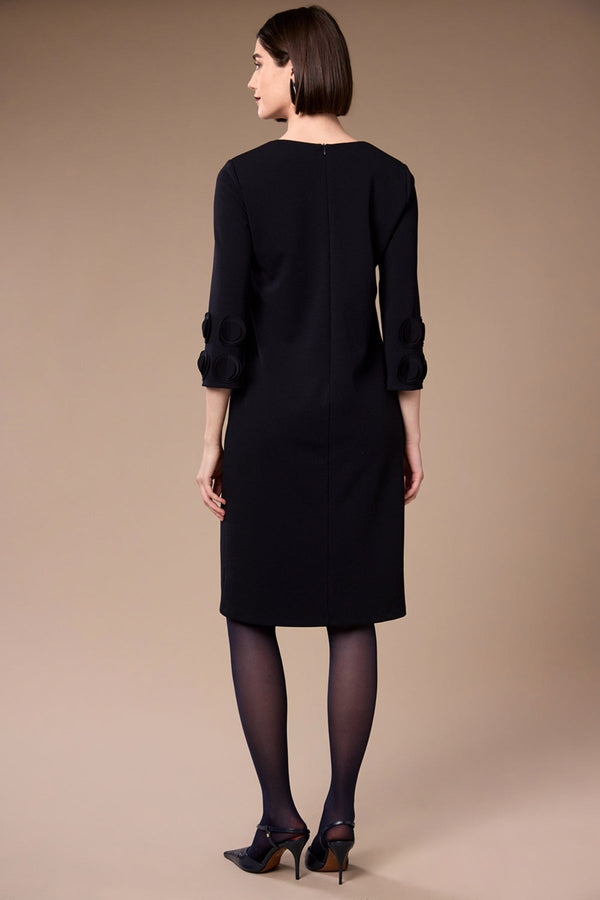 Carraig Donn Black Frill Sleeve V Neck Knee Length Dress