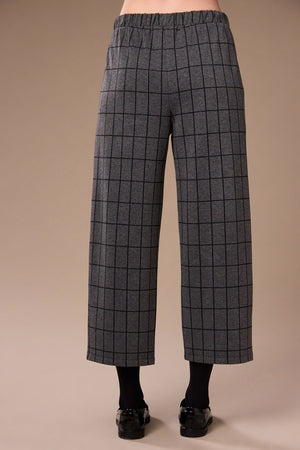 Carraig Donn Black Grid Print Cropped Trouser