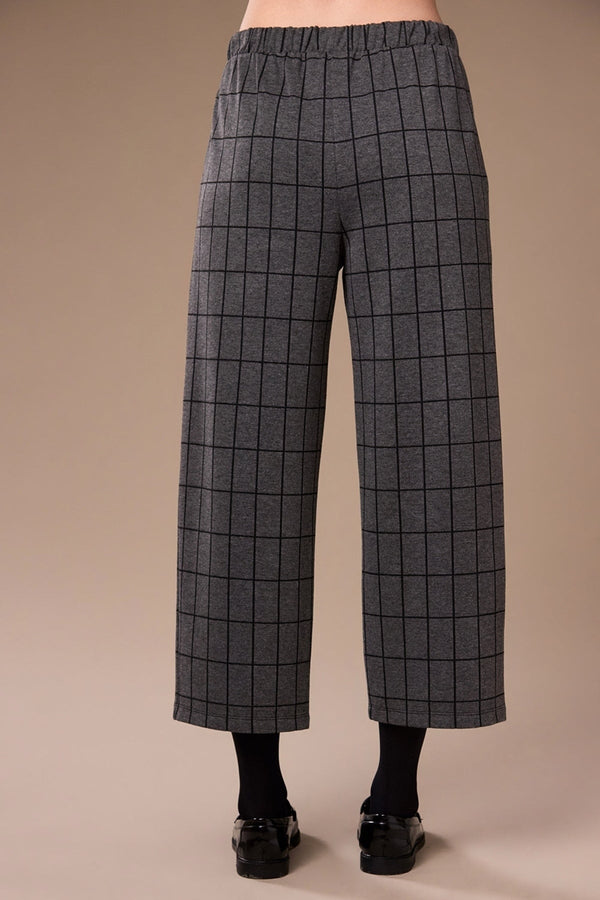 Carraig Donn Black Grid Print Cropped Trouser