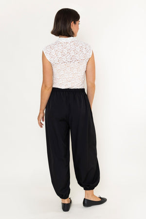 Carraig Donn Black High Waisted Cuffed Hem Harem Trousers