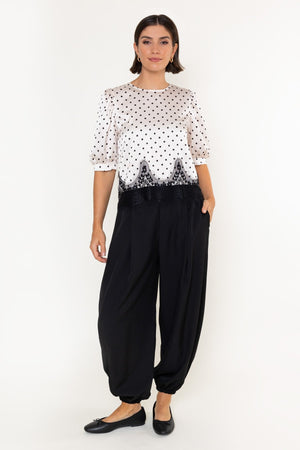 Carraig Donn Black High Waisted Cuffed Hem Harem Trousers