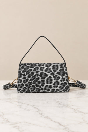 Carraig Donn Black Leopard Print Top Handle Crossbody Bag