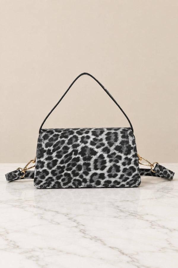 Carraig Donn Black Leopard Print Top Handle Crossbody Bag