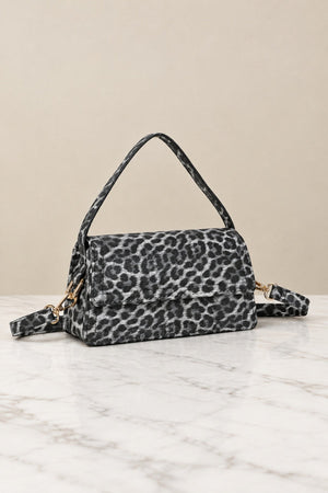 Carraig Donn Black Leopard Print Top Handle Crossbody Bag