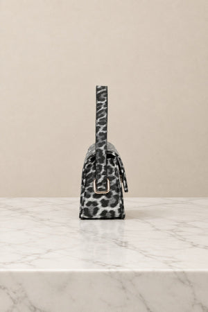 Carraig Donn Black Leopard Print Top Handle Crossbody Bag