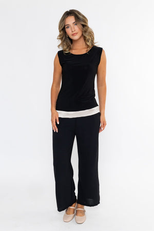 Carraig Donn Black Longline 3/4 Sleeve Kimono Cover Up Twin Set