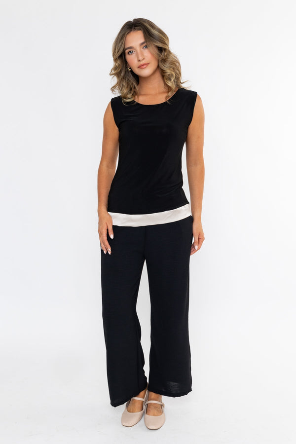 Carraig Donn Black Longline 3/4 Sleeve Kimono Cover Up Twin Set