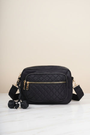 Carraig Donn Black Nylon Quilted Charm Camera Bag