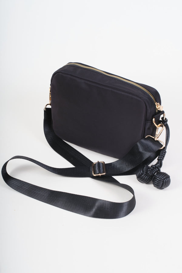 Carraig Donn Black Nylon Quilted Charm Camera Bag