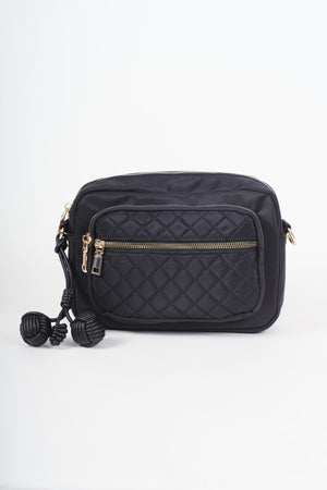 Carraig Donn Black Nylon Quilted Charm Camera Bag