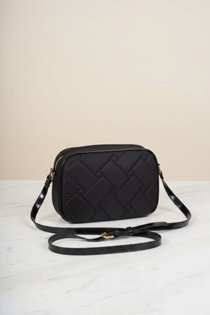 Carraig Donn Black Nylon Quilted Snake Head Crossbody Bag
