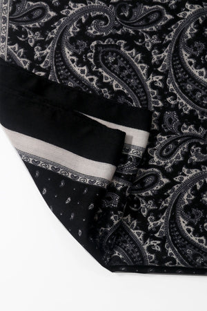Carraig Donn Black Paisley Contrast Print Viscose Neckerchief Scarf