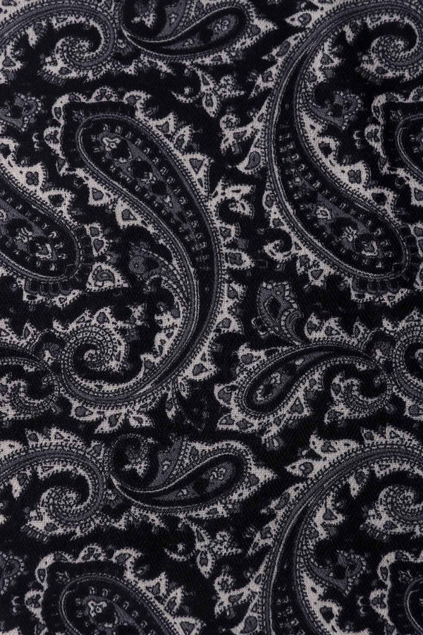 Carraig Donn Black Paisley Contrast Print Viscose Neckerchief Scarf