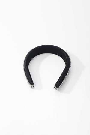 Carraig Donn Black Pearl & Silver Bead Embellished Hairband