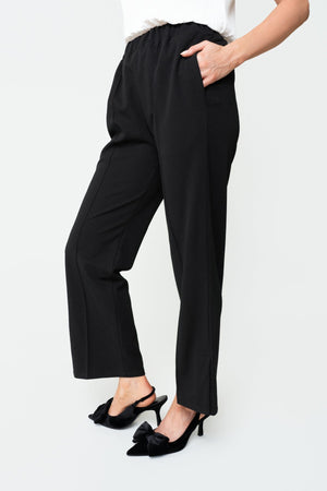 Carraig Donn Black Seam Detail Scuba High Waisted Trousers